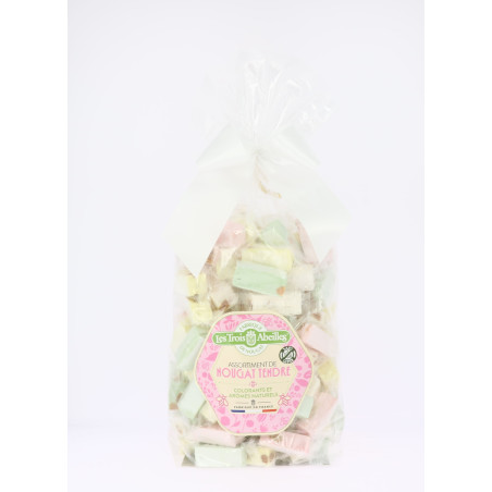 Sac de nougat tendre Couleur 15% d'amandes - 1 kg - Carton de 6 unités